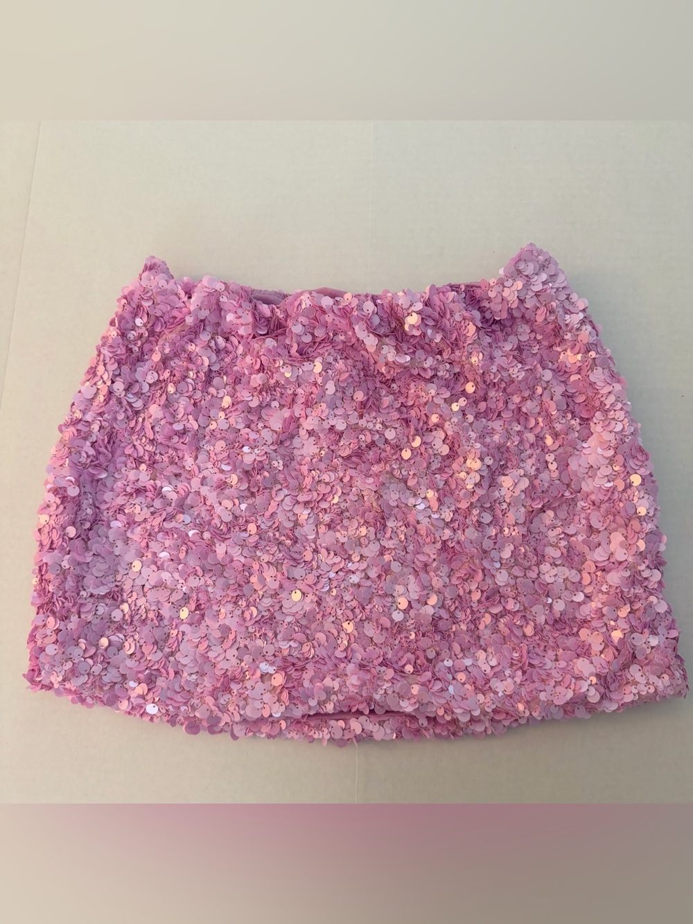 Pink 90’s Inspired Full Sequin Elastic Waist Mini Skirt Size Medium - Picture 1 of 10
